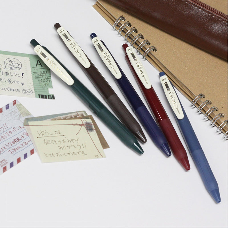 Zebra Sarasa Vintage Color - gelpennen - 5 stuks