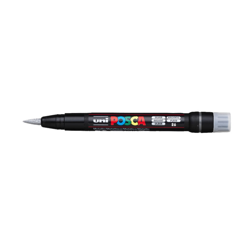 POSCA acrylmarker - brushpunt PCF-350 - 1-10 mm - zilver