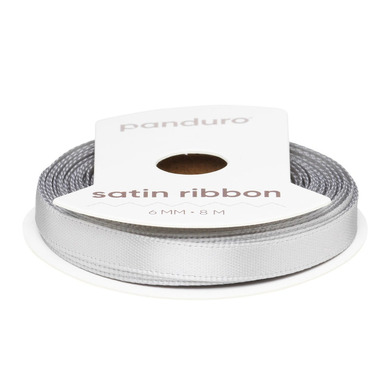 Satijnlint - 6 mm - lichtgrijs