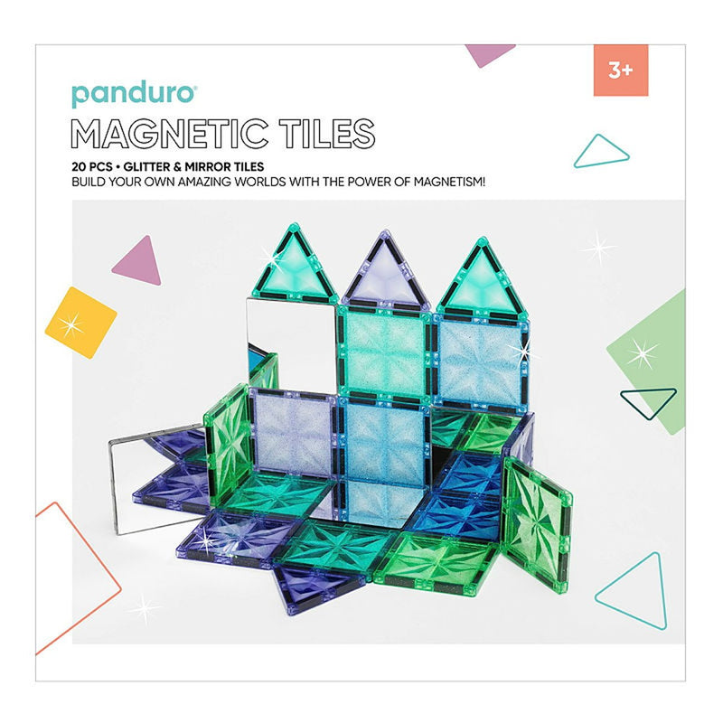 Panduro Magnetic Tiles - glitter & spiegels - 20-delig