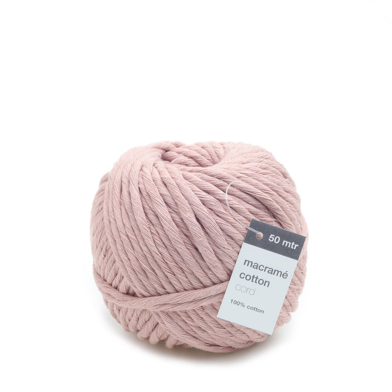 Macramé koord - 5 mm - 50 meter - roze
