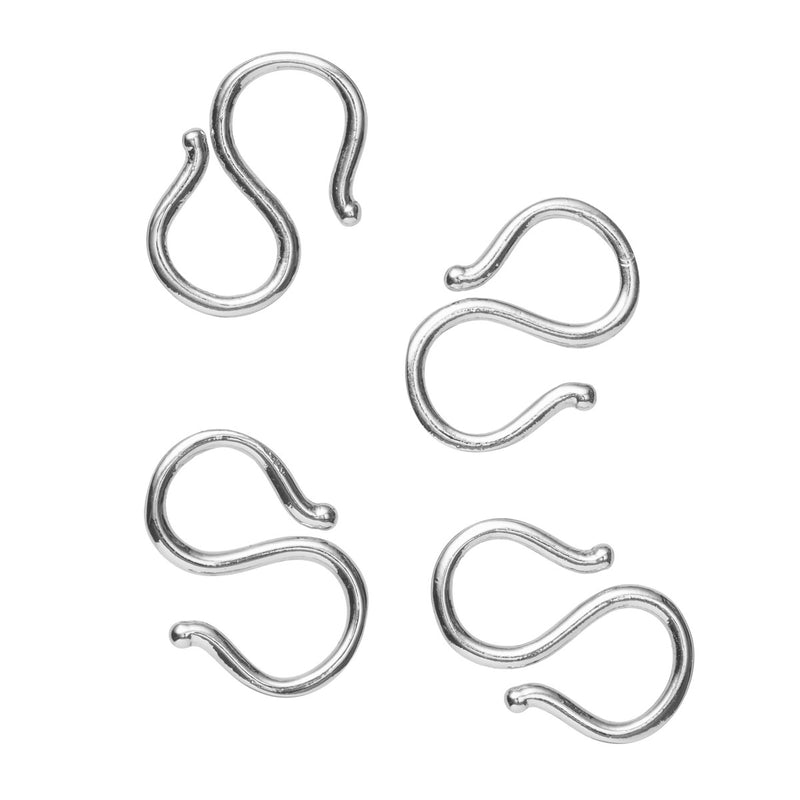 Haaksluiting - 925 zilver - 12 mm - 4 stuks