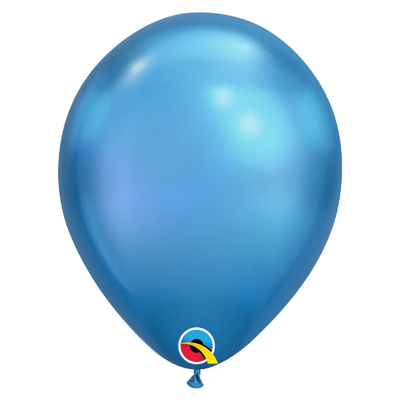 ballonnen metallic 28 cm - blauw 3 stuks