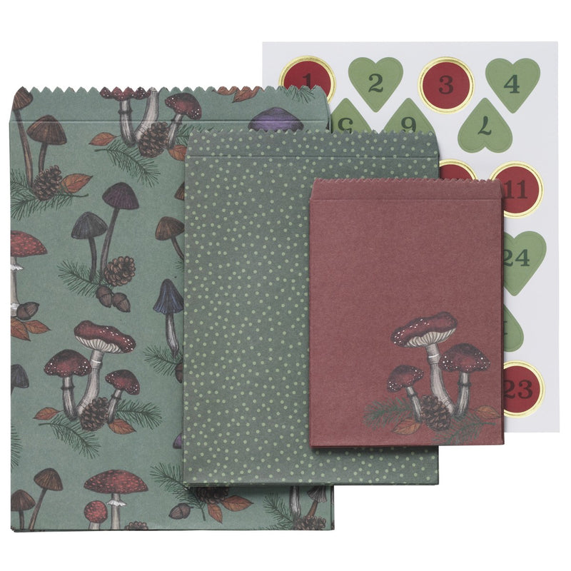 Cadeauzakjes - 24 stuks - bospaddenstoelen