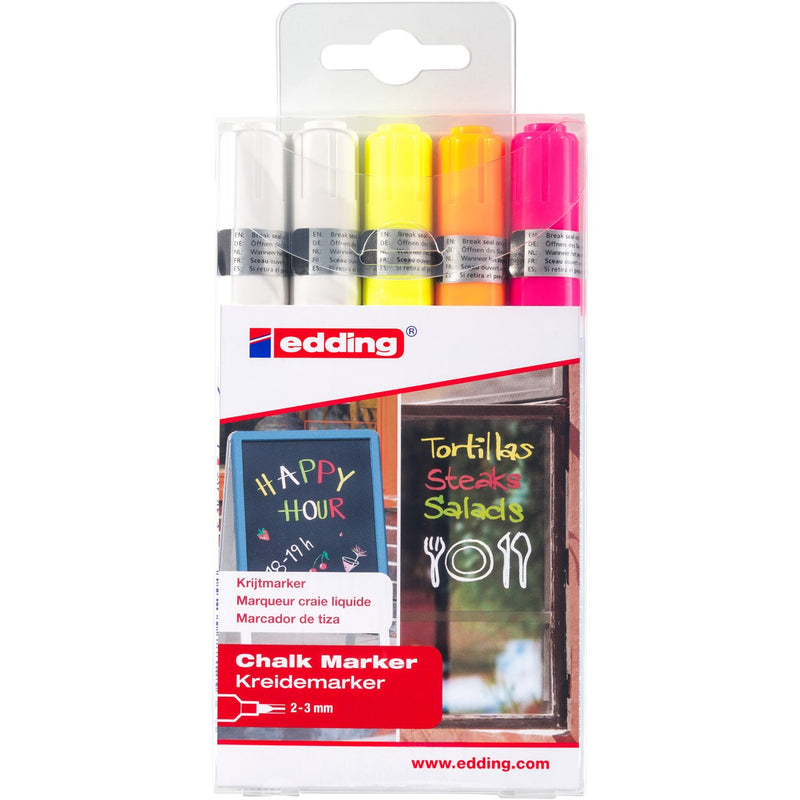 edding 4095 chalk marker set - 5 stuks - assorti