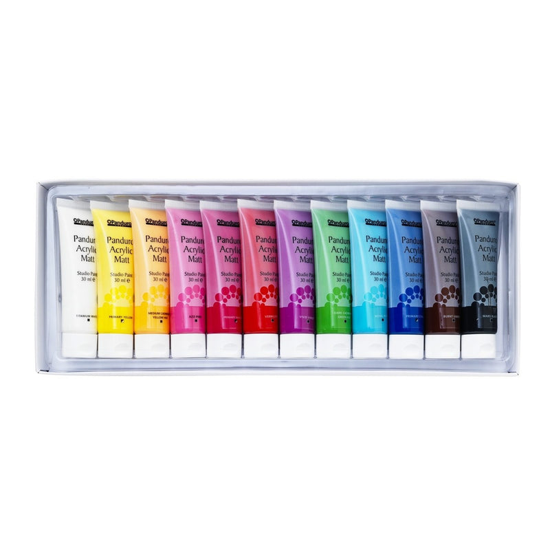 Panduro acrylverf set - 12x 30 ml - mat