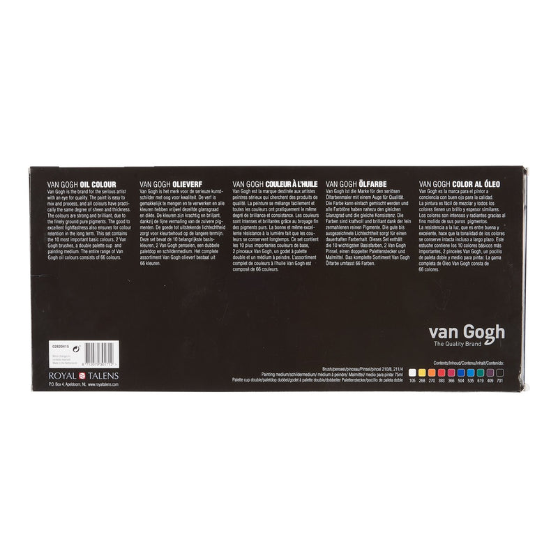 van Gogh olieverf advanced set - 10 kleuren/20 ml + accessoires