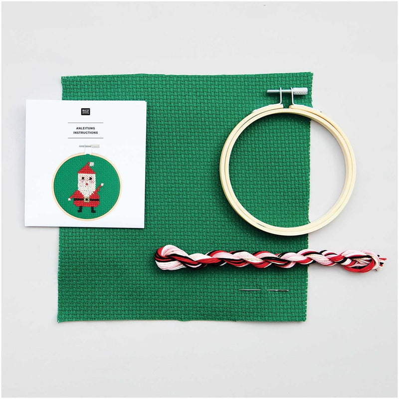 Rico Design borduurpakket - kruissteek kerstman