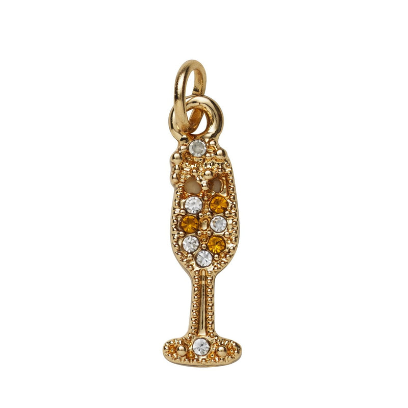 Charm Series hanger - champagneglas goudkleurig