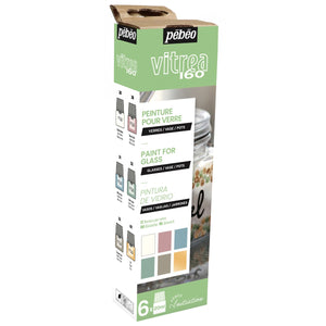 Glasverf - 20 ml - glans - 6 stuks - pastel