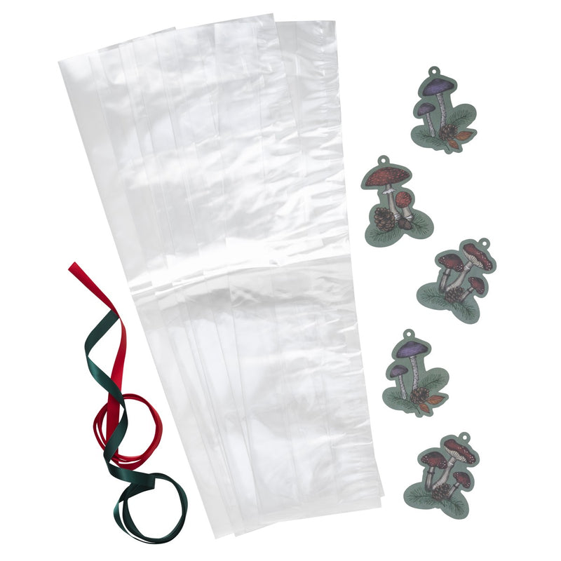 Plastic zakken met labels - 6 stuks