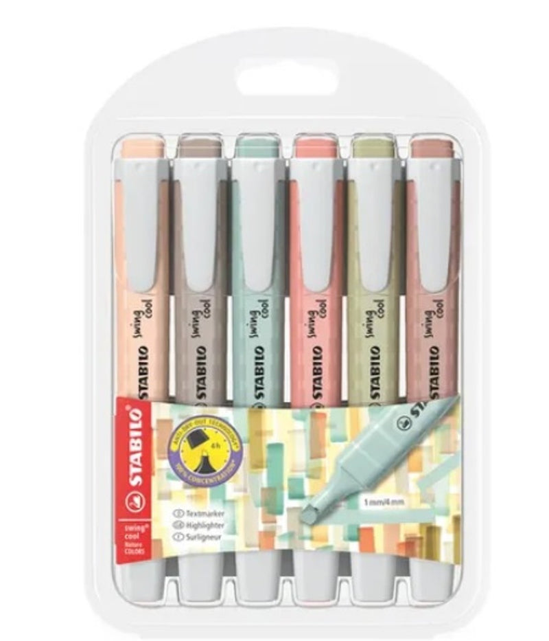 STABILO Swing Cool highlighters - 6 stuks - NatureCOLORS