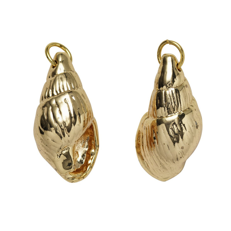 Schelpvormige hangers - 2 stuks - goudkleurig
