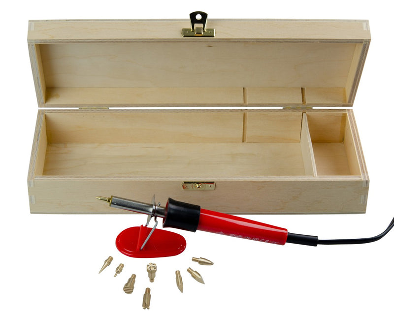 Pebaro houtbrandset - luxe houten kist - 9 opzetstukjes