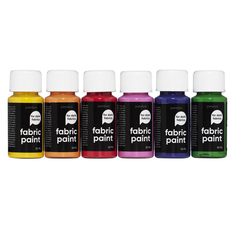 Textielverf set - donkere stoffen - 6x 50 ml - basis