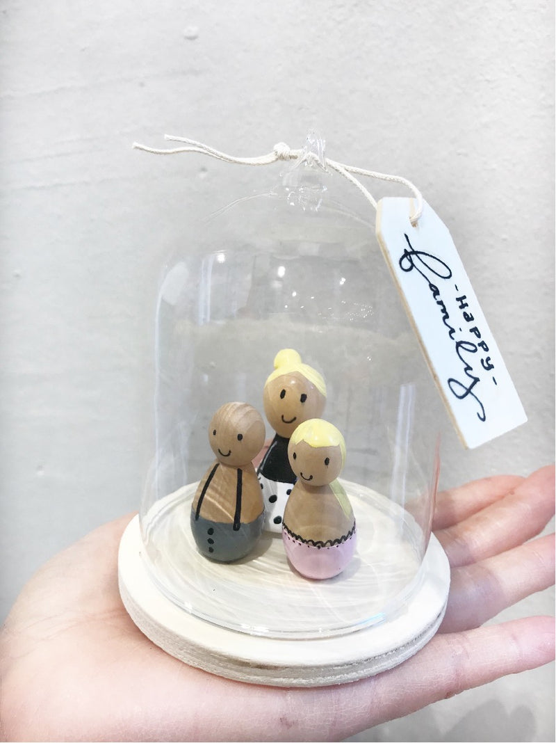 Houten figuren - kegelpoppen ovaal 4 cm