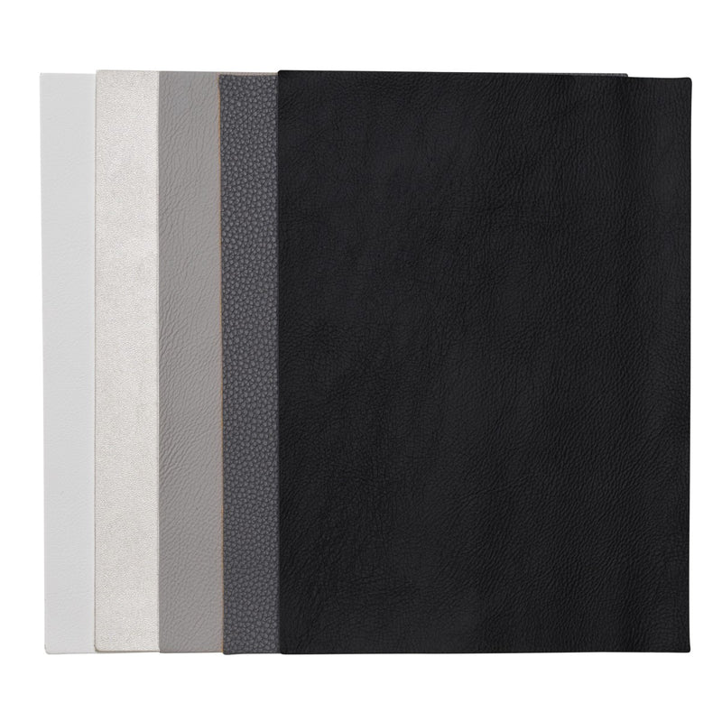 Imitatieleer - 15x21 cm - 5 stuks - grijstinten