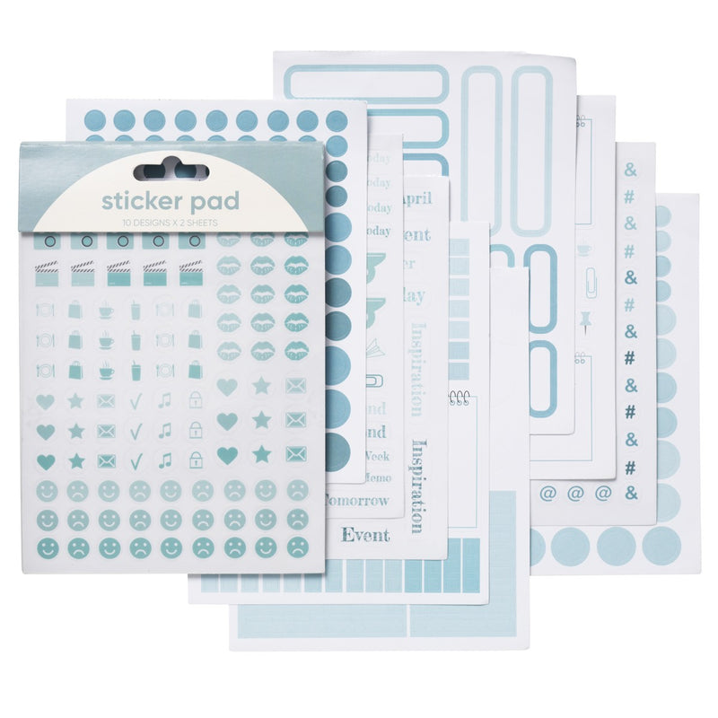 Sticker pad - 20 vellen - blauw