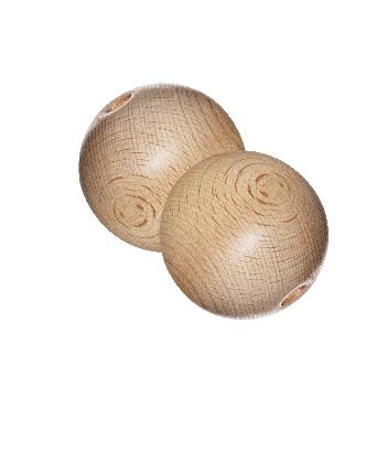 Houten kraal - 60 mm - 2 stuks
