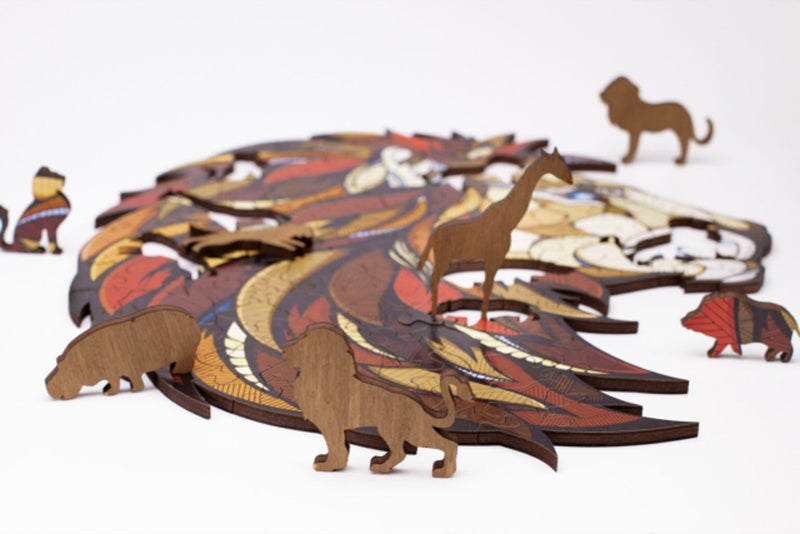 Eco Wood Art legpuzzel - cadeauverpakking - leeuw