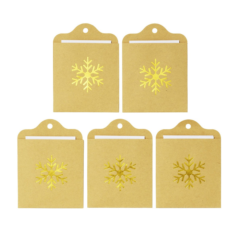 Cadeau labels - envelopje kraft/goud