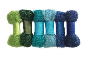 Nepal wool lamswolset 6x 2 gram- Blauw/groen