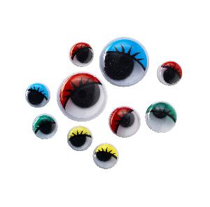 Wiebelogen - 34 stuks - 7, 8 en 10 mm - kleurenmix met wimpers
