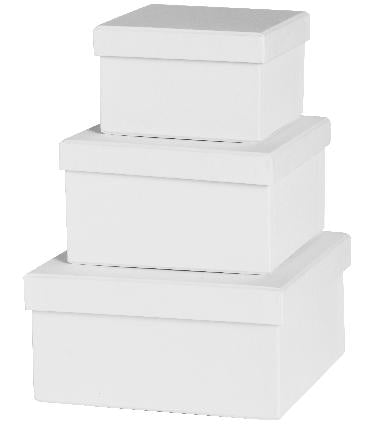 Kartonnen dozen vierkant- 3 stuks