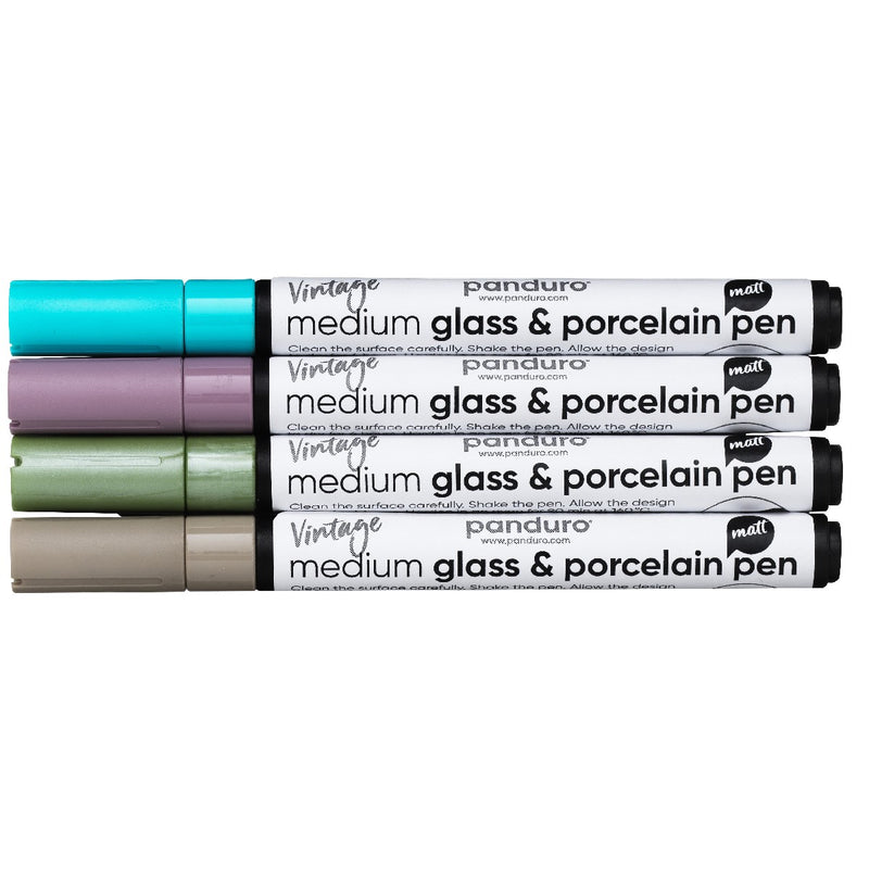 Glas- en porseleinstiften set - 4 stuks - vintage