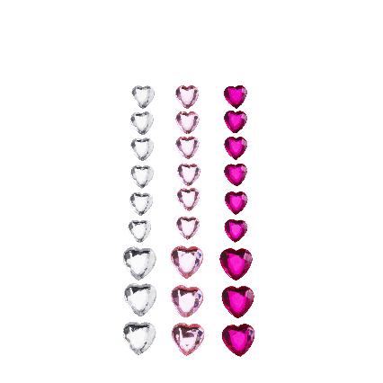 Strass stickers - roze hartjes