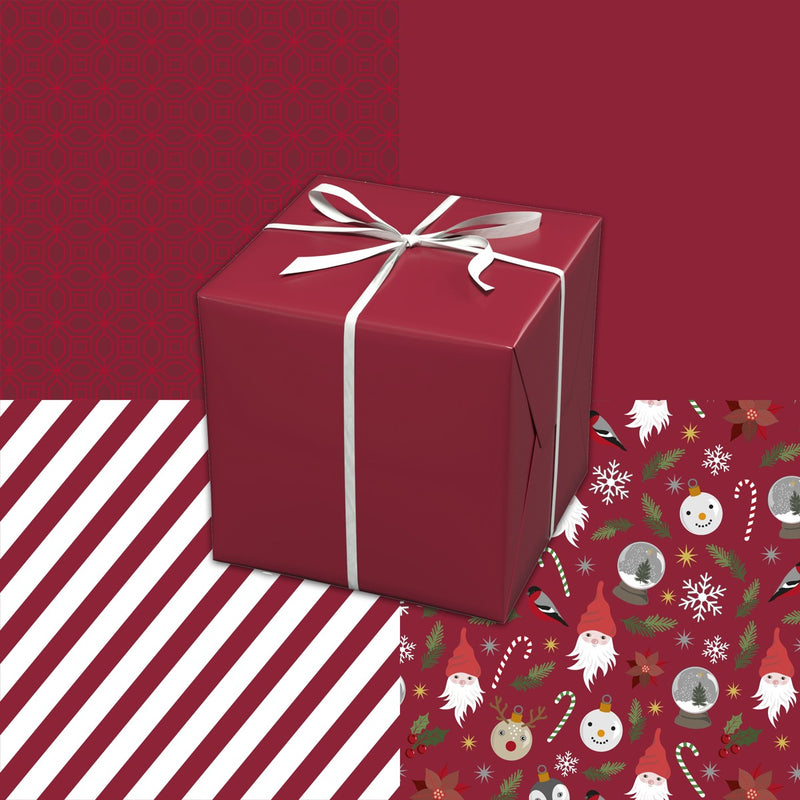 Cadeaupapier set - 5 stuks - kerstrood