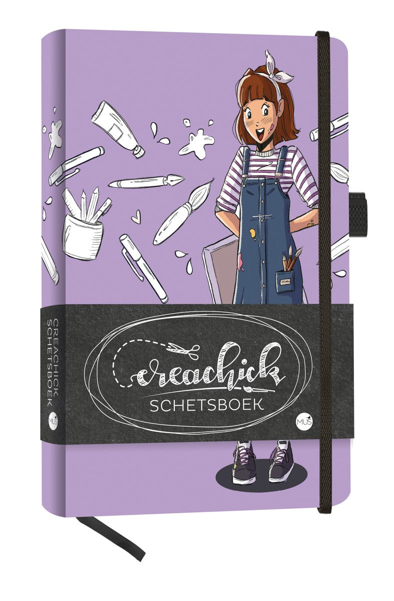 CreaChick schetsboek - A5 - lila