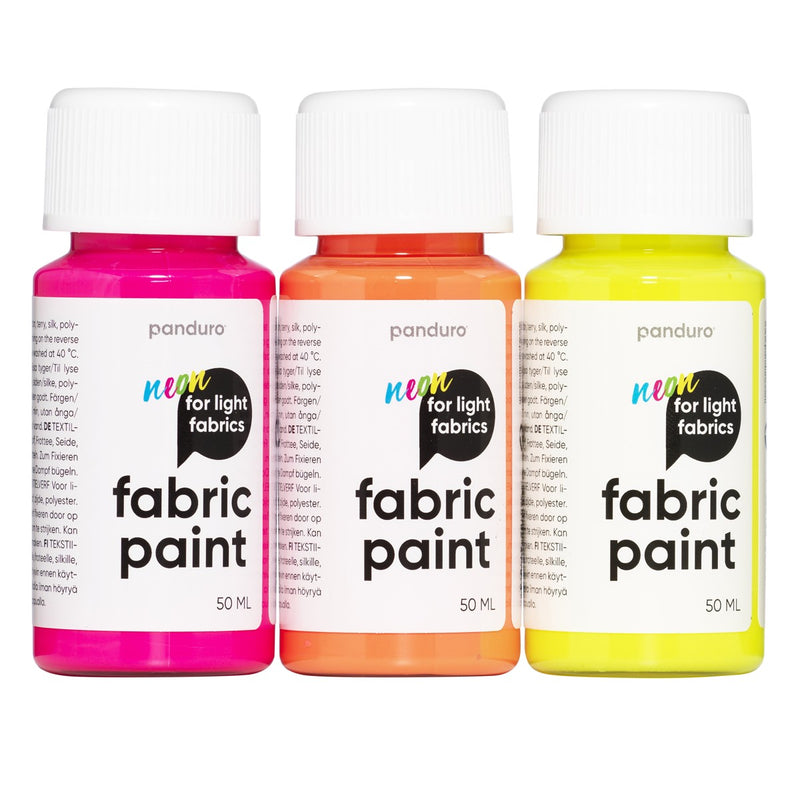 Textielverf set - lichte stoffen - 3x 50 ml - neon