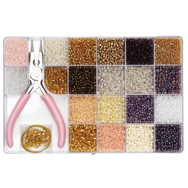 Rocailles + tang & accessoires - 20 warme kleuren