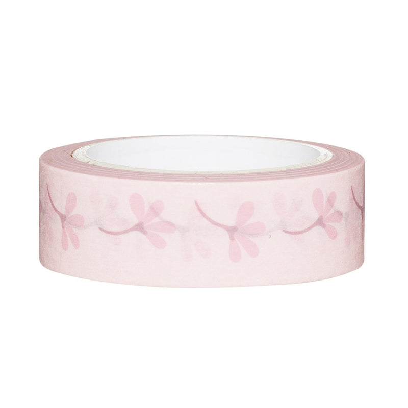 Panduro papertape - 10 meter - roze bloemen