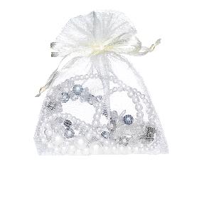 Zakjes - organza - 10 stuks - crème