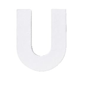 Letter karton U- Wit 10 cm