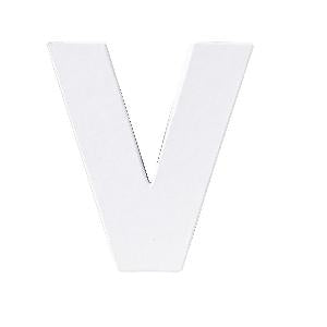 Letter karton V- Wit 10 cm
