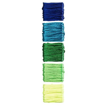 satijnkoord 5x 4 meter - groen/blauw mix