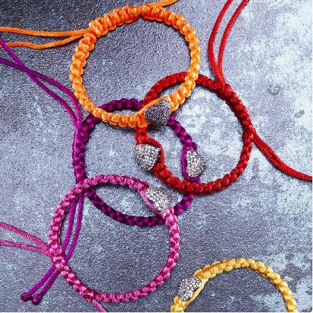 Nylondraad 5x 4 meter- Rood/roze mix