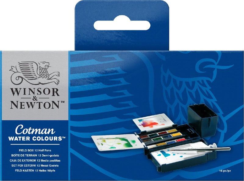 W&N Cotman Watercolour - field box - 12 halve napjes