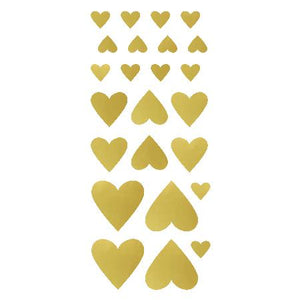 Stickers harten - 96 stuks - goudkleurig