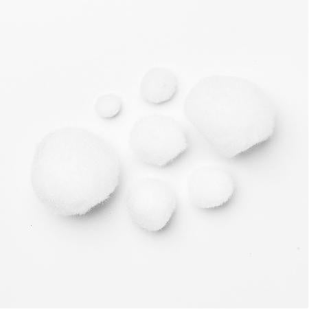 Pompon mix 50 stuks - wit