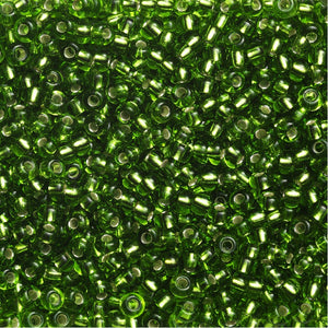 Rocailles - 6/0 - groen metaal kern