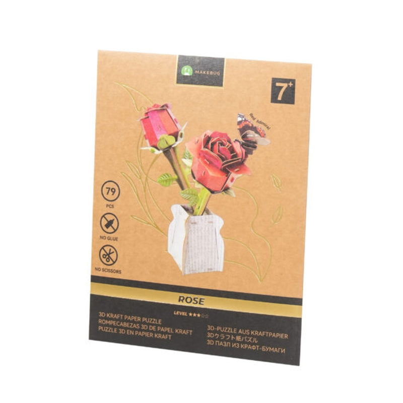 MakeBug 3D modelbouwpakket - rose met Red Admiraal