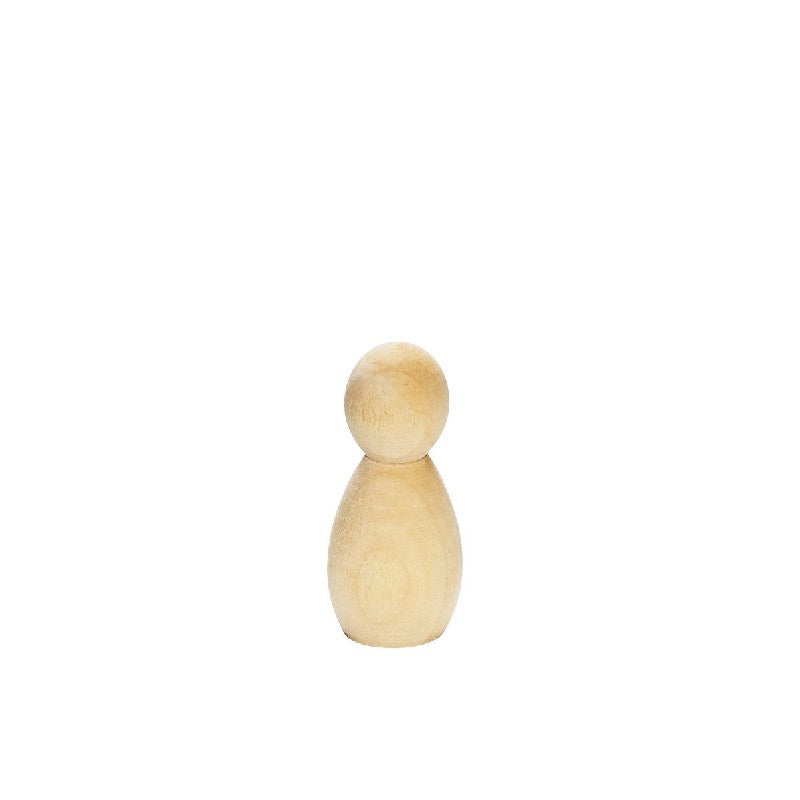 Houten figuren - kegelpoppen ovaal 4 cm