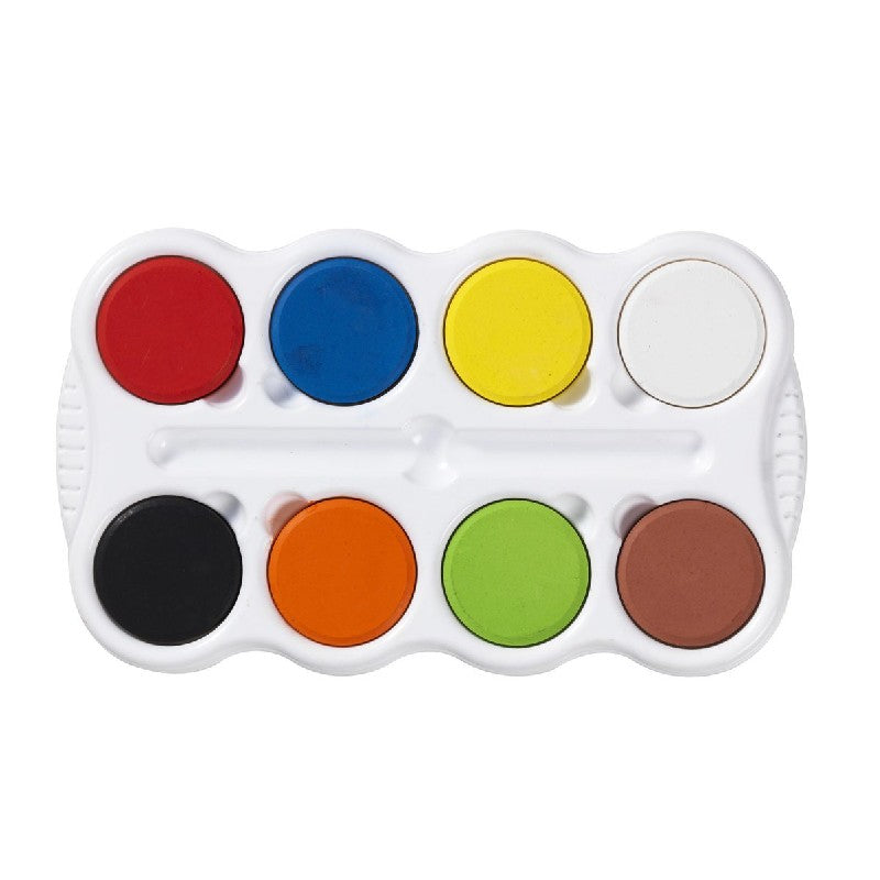 Tempera waterverf palet - 8 kleurtjes