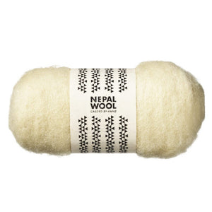Nepal wool lamswol 50 gram- Natuur wit