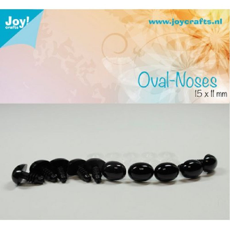 Neus ovaal 10 stuks- Zwart 15x11 mm