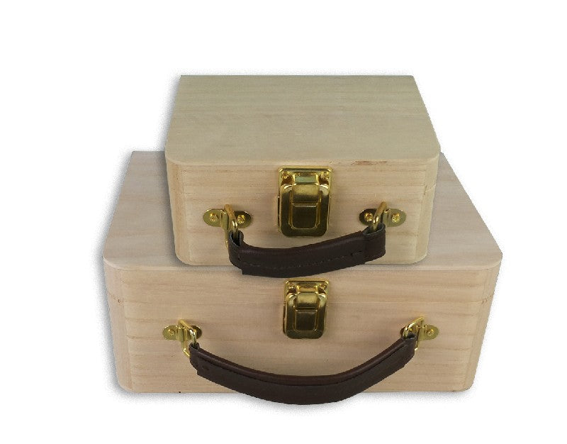 Houten koffers - 2 stuks